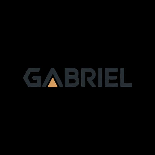 Gabriel wordmark applied to a coffee mug mockup